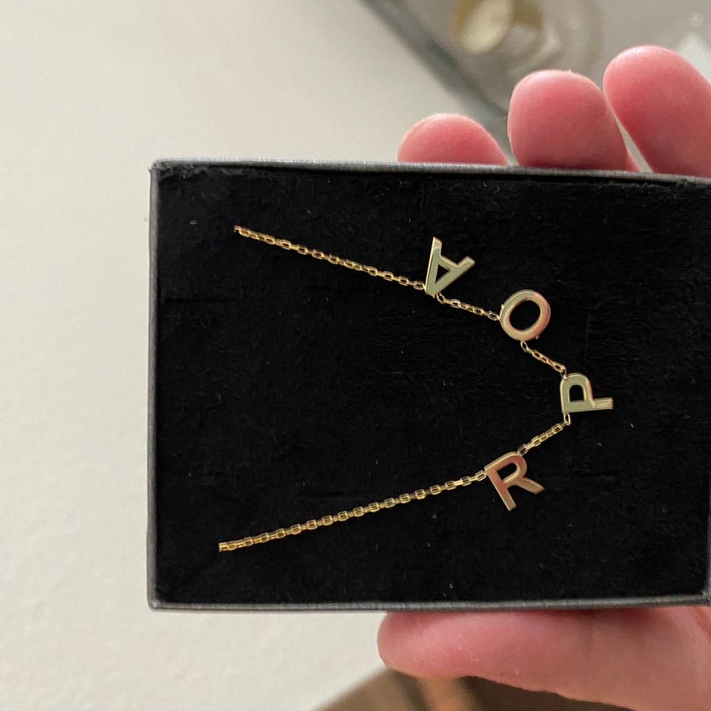 Customer photo review of Initial Letter Necklace