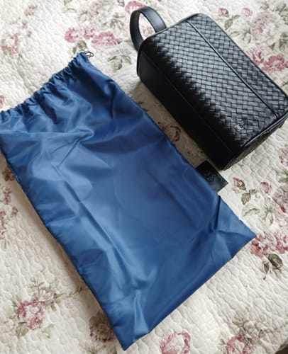 Customer photo review of Neceser de cuero negro entrelazado de máxima calidad  - Caballero Armado