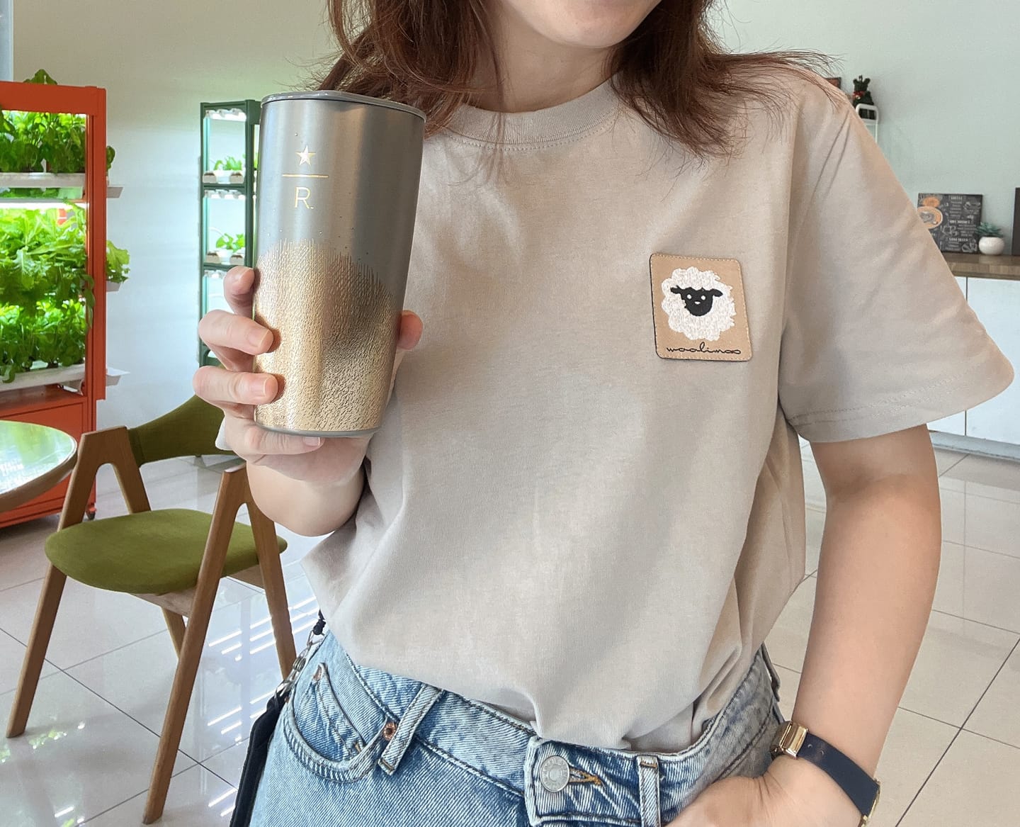 Customer photo review of Woo Tee 重磅SIRO純棉Tee（白色羊）