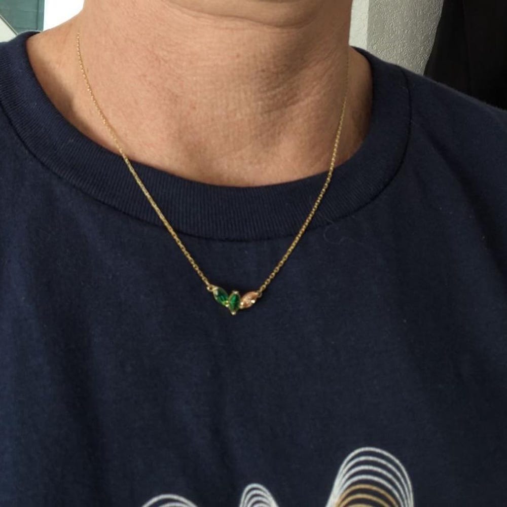 Customer photo review of Mom's Birthstone Necklace
