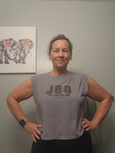 Customer photo review of Salty Savage Ladies “BBL” Cropped Muscle Tank