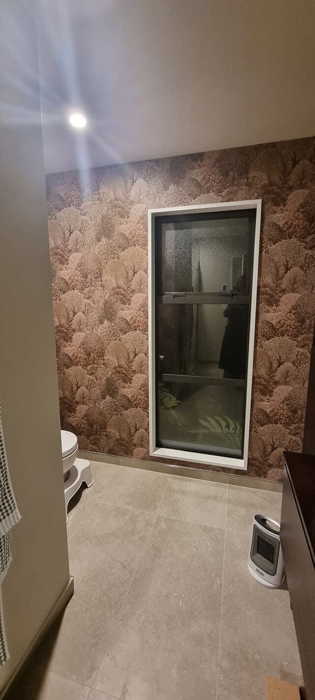 Customer photo review of Arboretum Garden Wallpaper - Navy/Berry