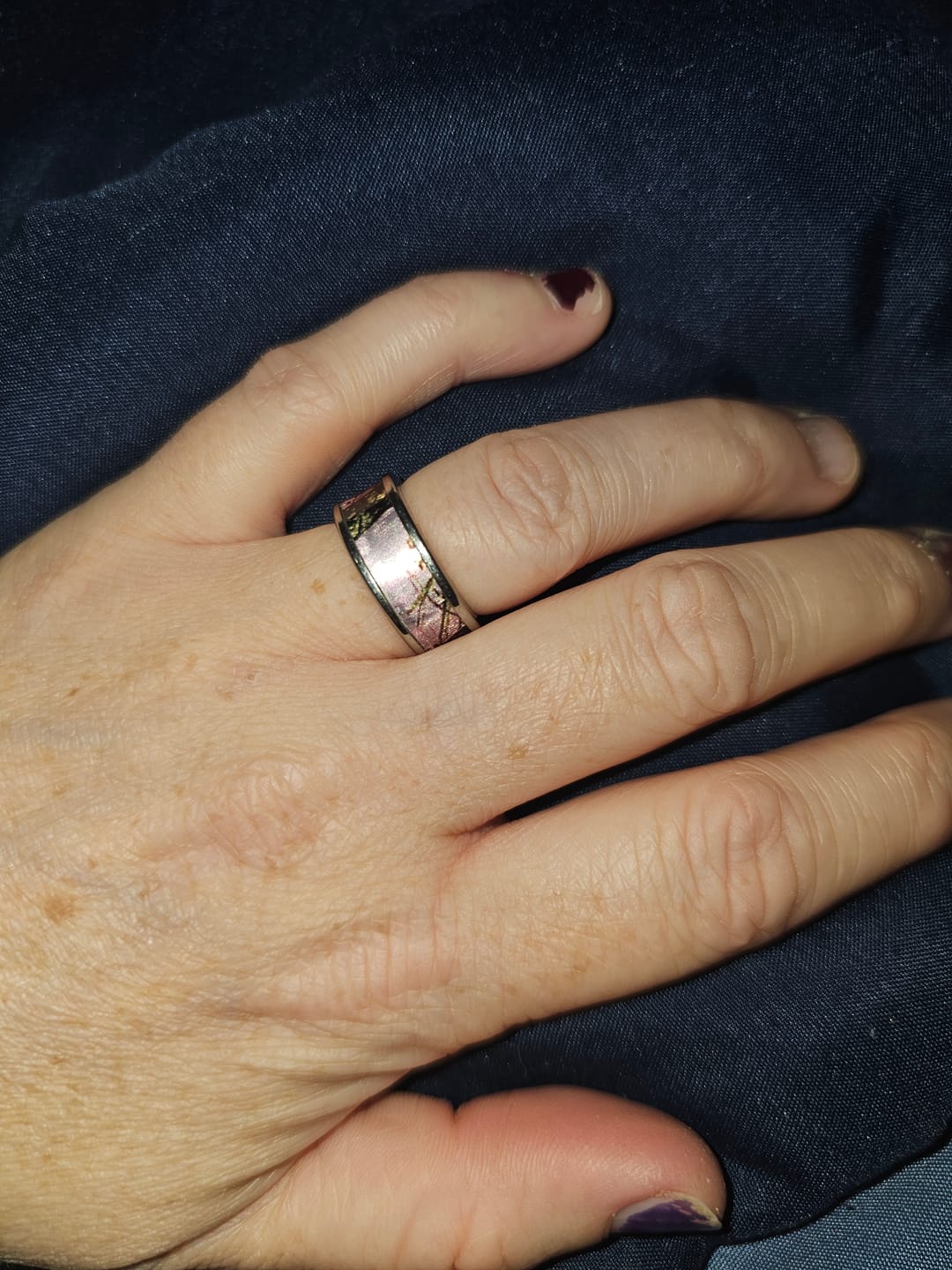 Customer photo review of Realtree Pink Camo Wedding Ring - Titanium 7mm
