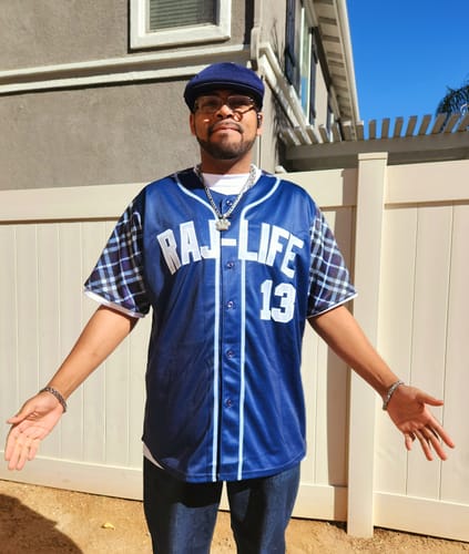 Customer photo review of Custom Navy Gray-White Personalized Raglan Sleeves Authentic Baseball Jersey