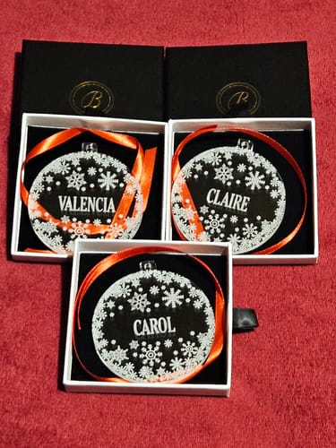 Customer photo review of Personalised  Snowflake Christmas Decoration