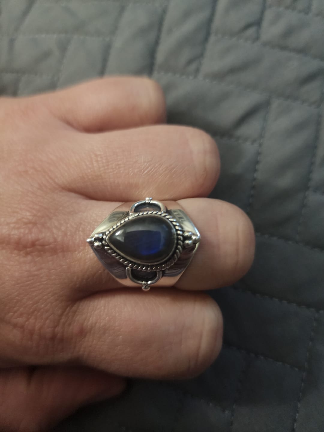 Customer photo review of Teardrop Labradorite Ring Sterling Silver
