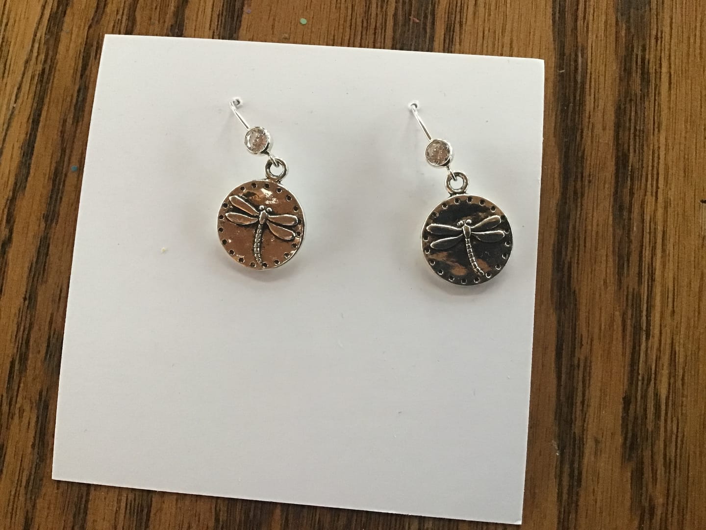 Customer photo review of Dragonfly Earrings to Remind Us to Live to the Fullest