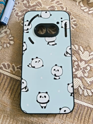 Customer photo review of Cute Panda Blue Glossy Metal Case Cover For Nothing