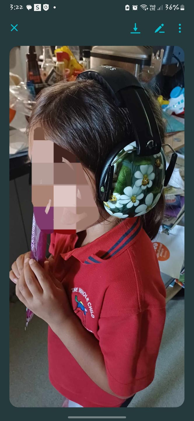 Customer photo review of SoftSounds Earmuffs ~ Various designs