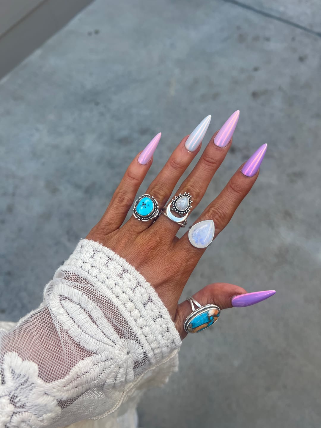 Customer photo review of Rain Drop Moonstone Ring