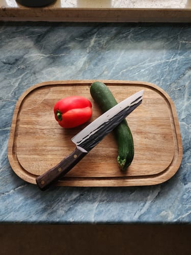 Customer photo review of Handgeschmiedetes Kochmesser - Carbonwood