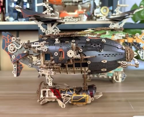 Customer photo review of Victorian Fantasy Steampunk Airship 3D Wooden Puzzle