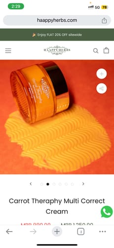 Customer photo review of Carrot Theraphy Multi Correct Cream