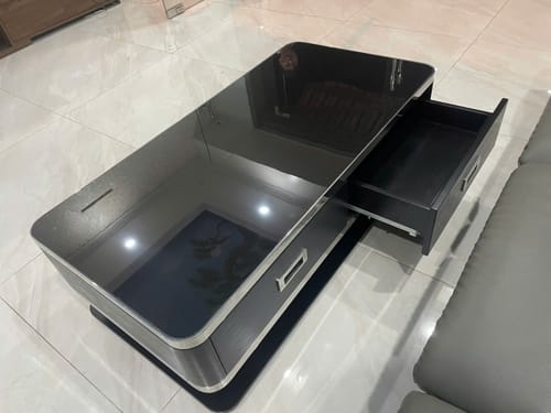 Customer photo review of Bàn trà hình chữ nhật, mặt đá Ceramic, phủ veneer Sồi - DELICATO