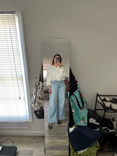 Customer photo review of Touqi 透气 Lantern Sleeve Modernized Ming Round Collar Shirt