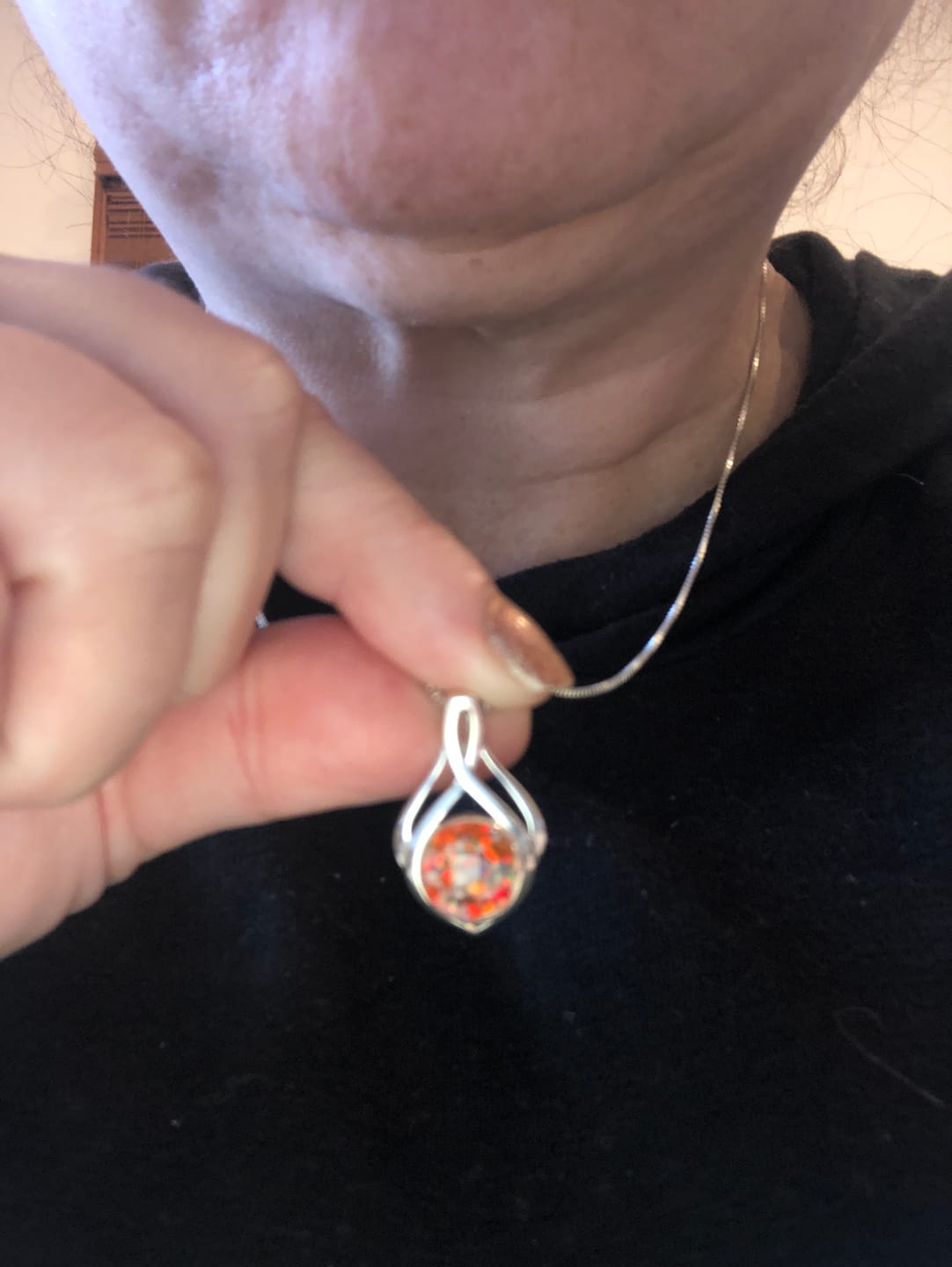 Customer photo review of Celtic Drop Cremation Pendant