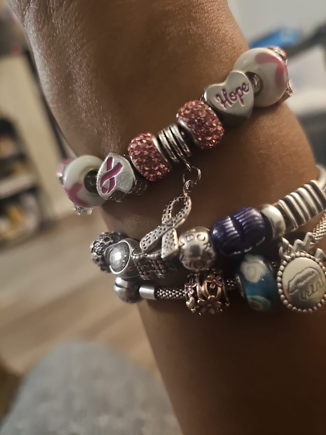 Customer photo review of Breast Cancer Awareness Bracelet