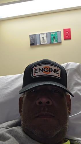 Customer photo review of SNAPBACK HOSE HAT WITH CUSTOM BACK OF HAT