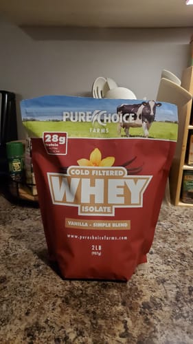 Customer photo review of Whey Protein Isolate with Organic Vanilla