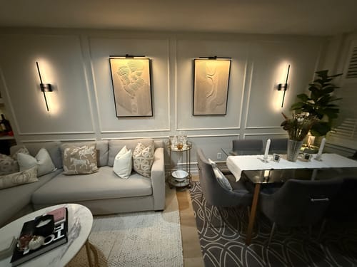 Customer photo review of Wabi-Sabi Minimalist Wall Art – 3D Beige Textured Abstract Canvas "Elegant Curves"