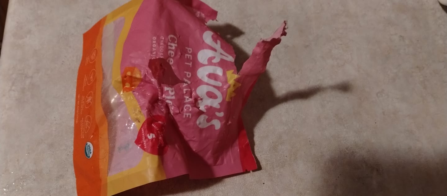 Customer photo review of Organic Baked Dog Treats - Cheeze Pleeze
