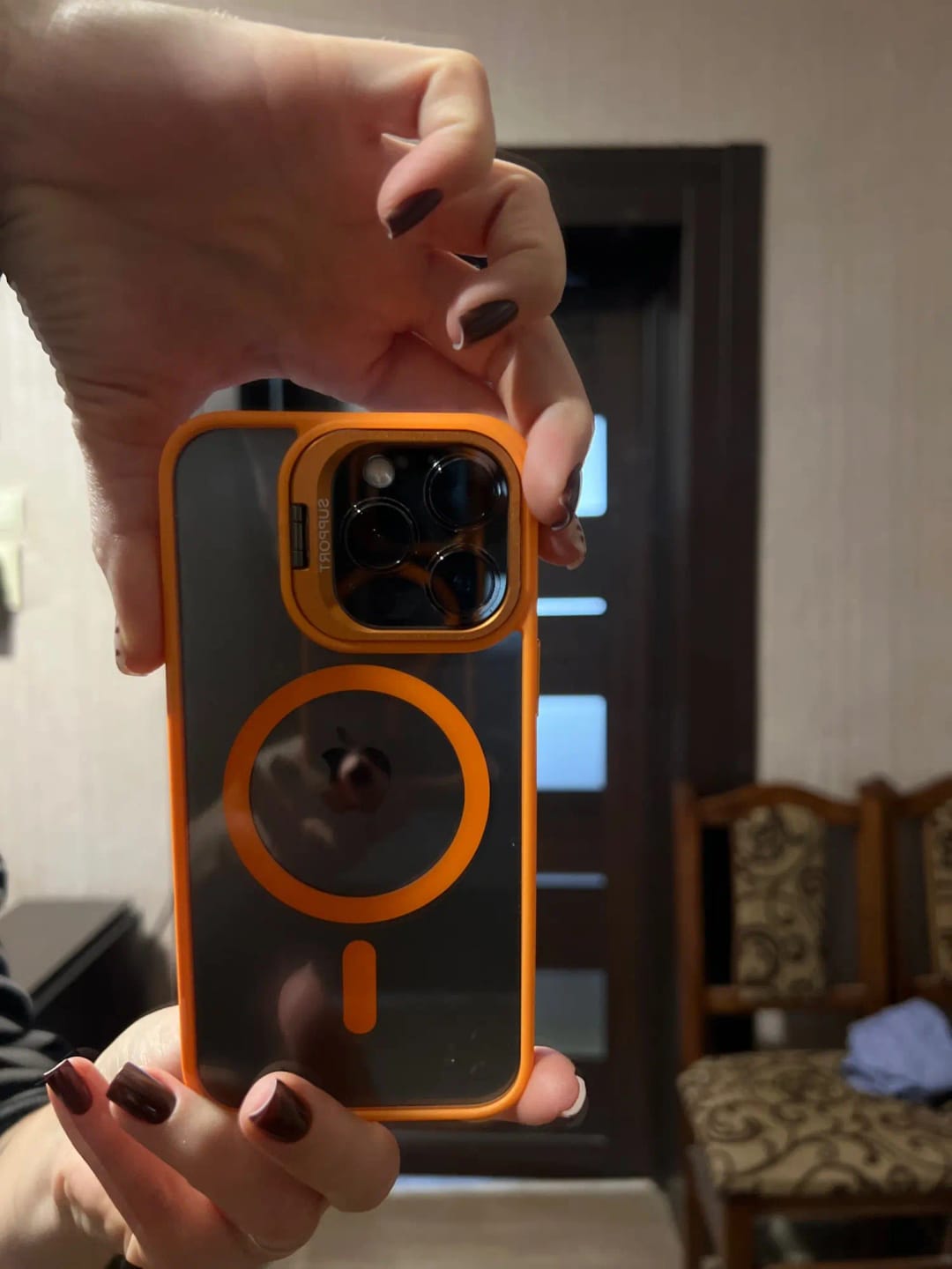 Customer photo review of LuxuryKase LK174 Magnetic Mag-Safe Stand Lens Protector Case Cover For iPhone 13 14 15 16 Plus Pro Max