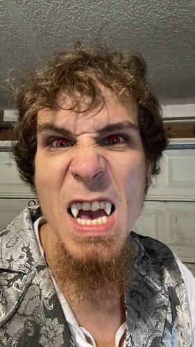 Customer photo review of Cosplay Anime red brown Prescription Colored Contact Lenses