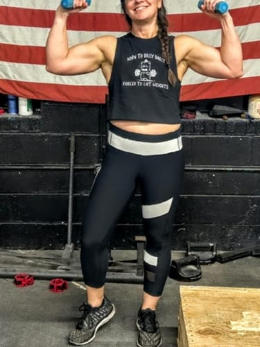 Customer photo review of Born To Dilly Dally Forced To Lift Weights T-Shirt