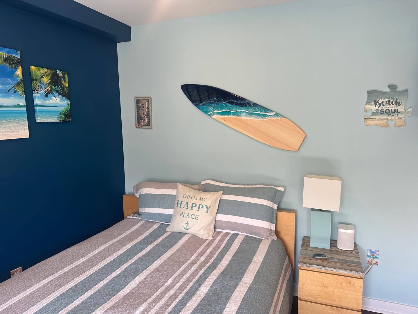 Customer photo review of Surfboard and Oars Wall Resin Art, Beach House Decor, Nautical Decor, Ocean Wall Hanging Art, Surfer Gift, Ocean Gift,Beach House Decor