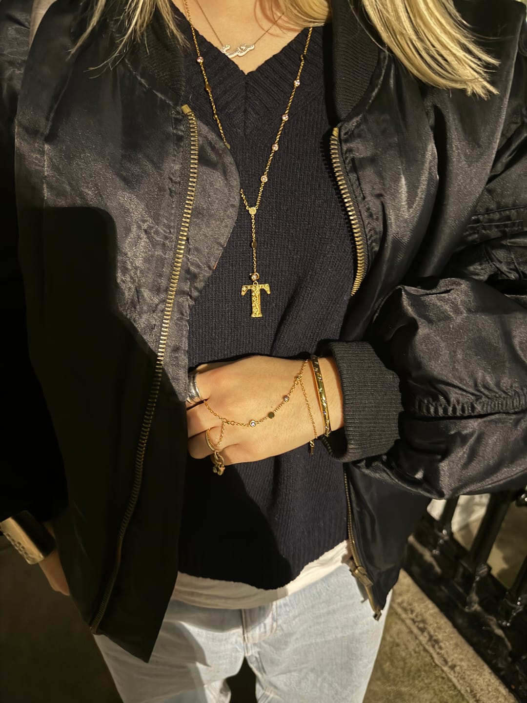 Customer photo review of T Minnie Letter Star Necklace Charm