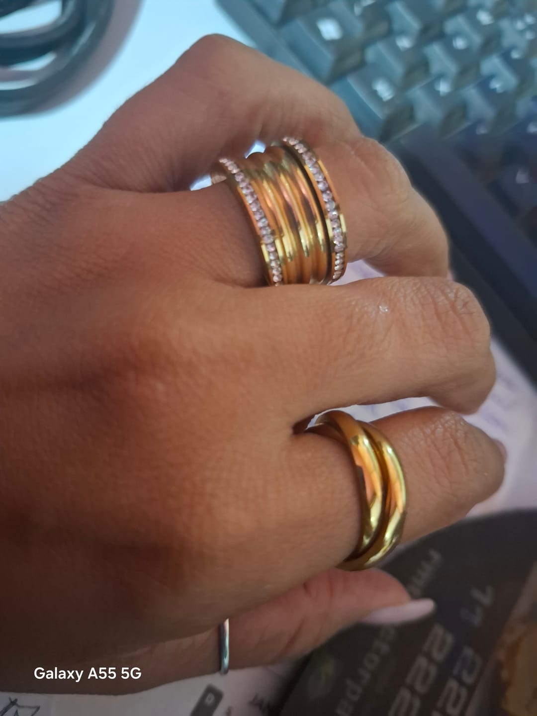 Customer photo review of Anel Trindade Banhado em Ouro 18K