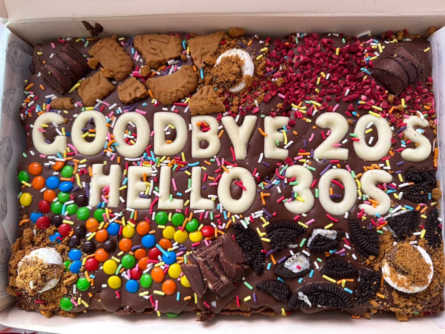 Customer photo review of Mega custom message loaded brownie