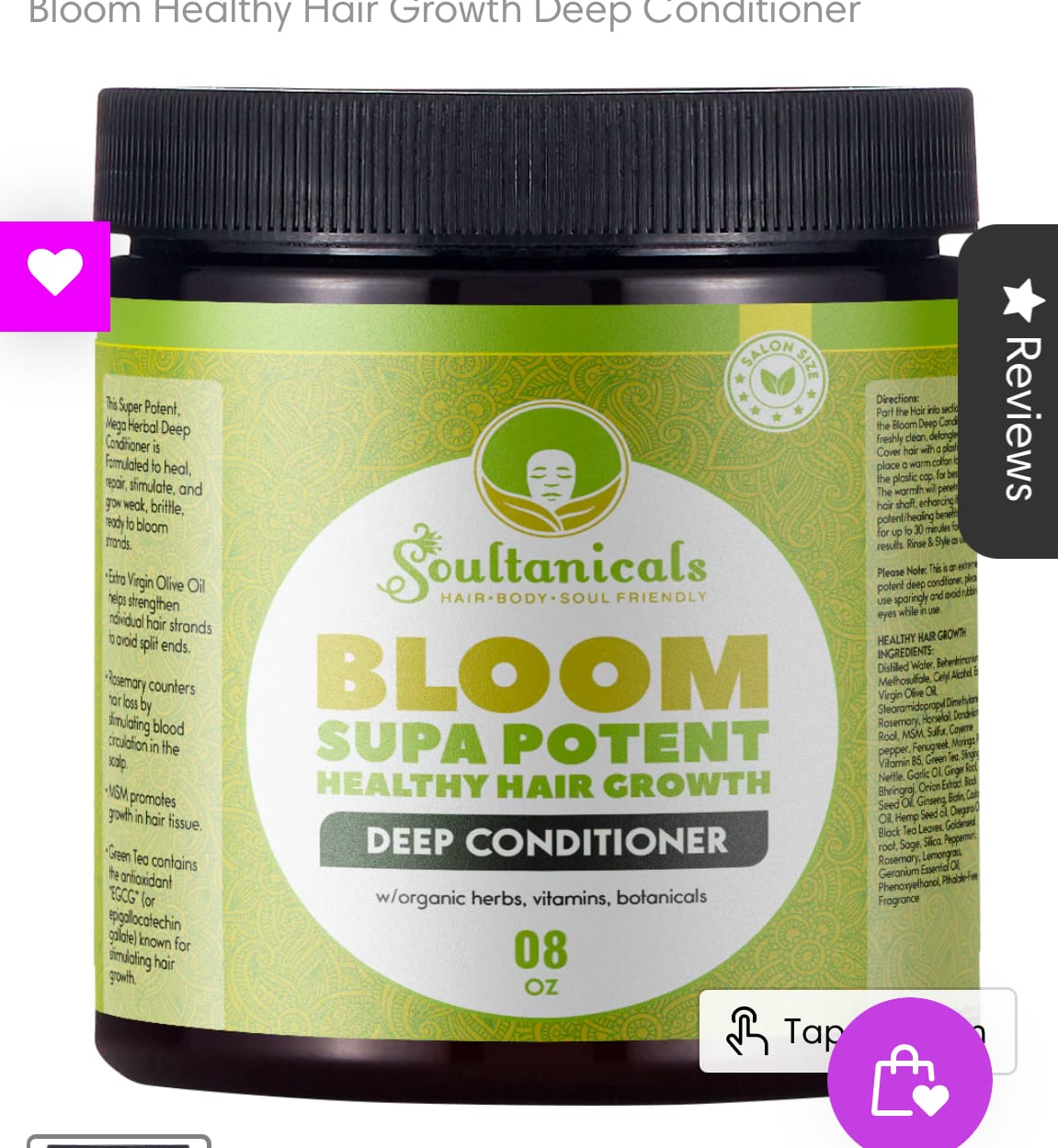 Customer photo review of Bloom Healthy Hair Growth Deep Conditioner
