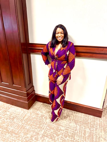 Customer photo review of ZYLA AFRICAN PRINT SUIT SET