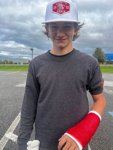 Customer photo review of Lazy J Ranch Black Red Ranch Classic Five Panel Trucker Hat