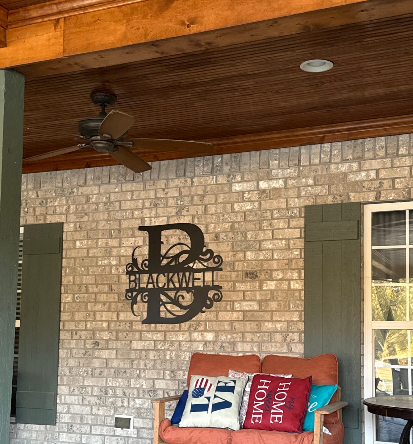 Customer photo review of Metal Split Letter Vine Monogram | Customizable Wall Art | Indoor Outdoor | Up to 46" | Over 20 Color Options