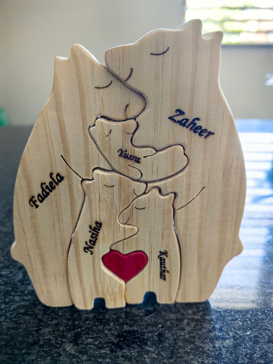 Customer photo review of 💥50% OFF💥  Personalized Bear Family Wooden Puzzle
