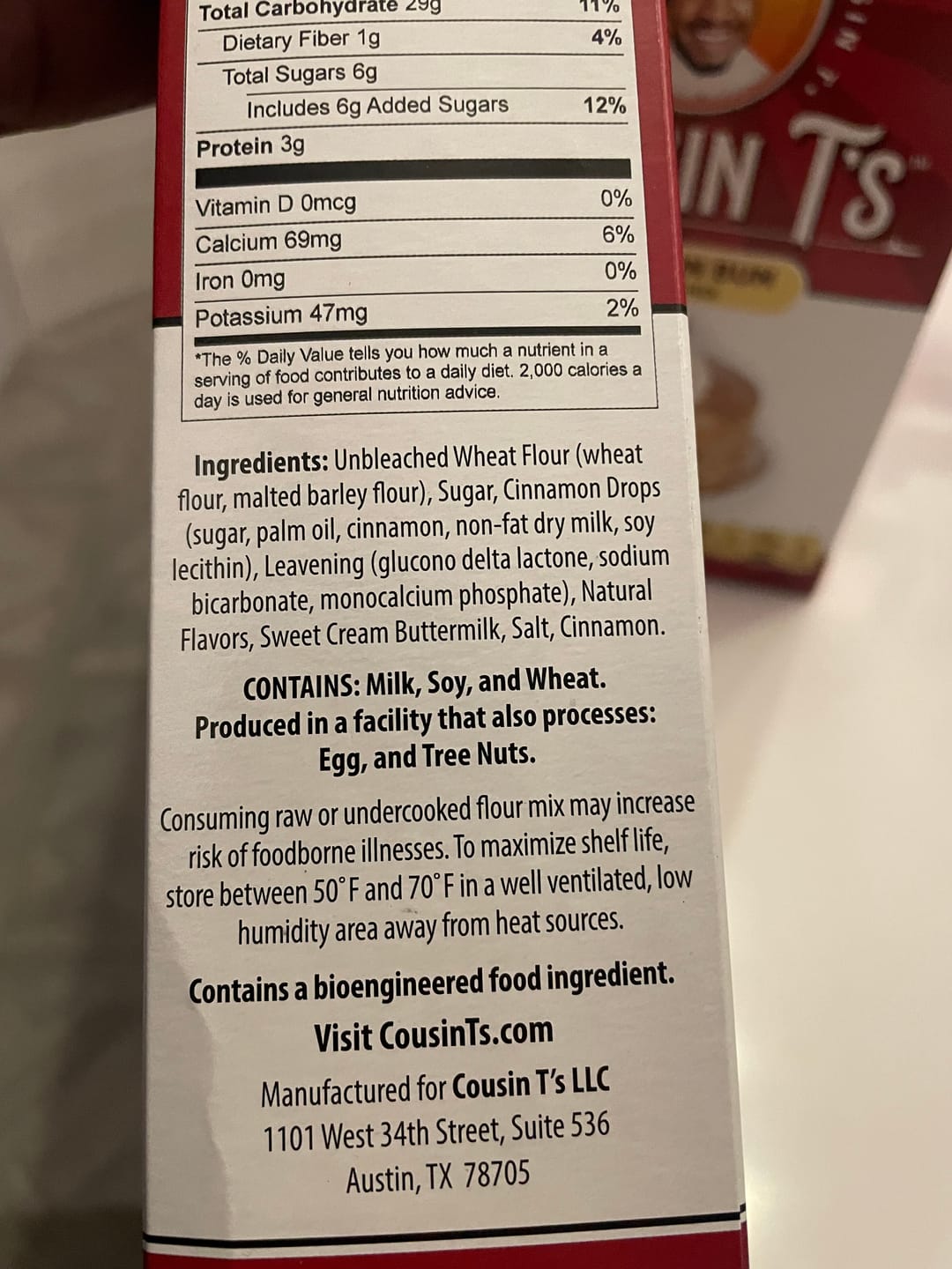 Customer photo review of Cousin T's Cinnamon Bun Gourmet Pancake Mix (2 Pack)