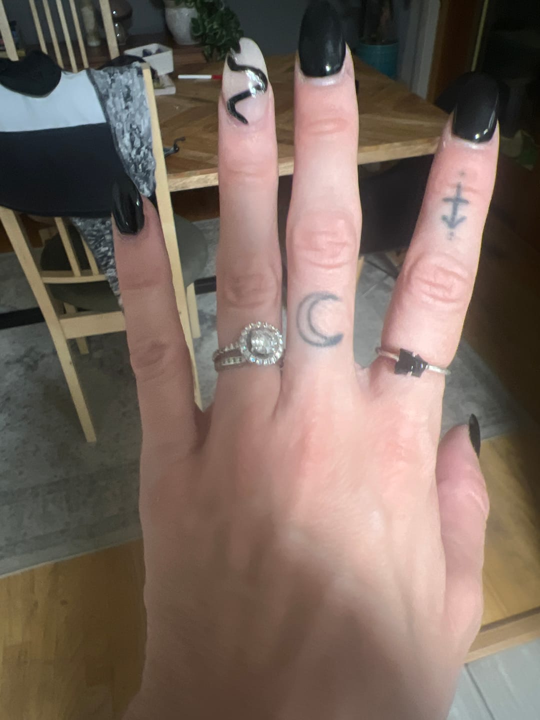 Customer photo review of Natural Gemstone Prong Rings - Assorted (pyrite, tourmaline, amber, ruby, turquoise, malachite)