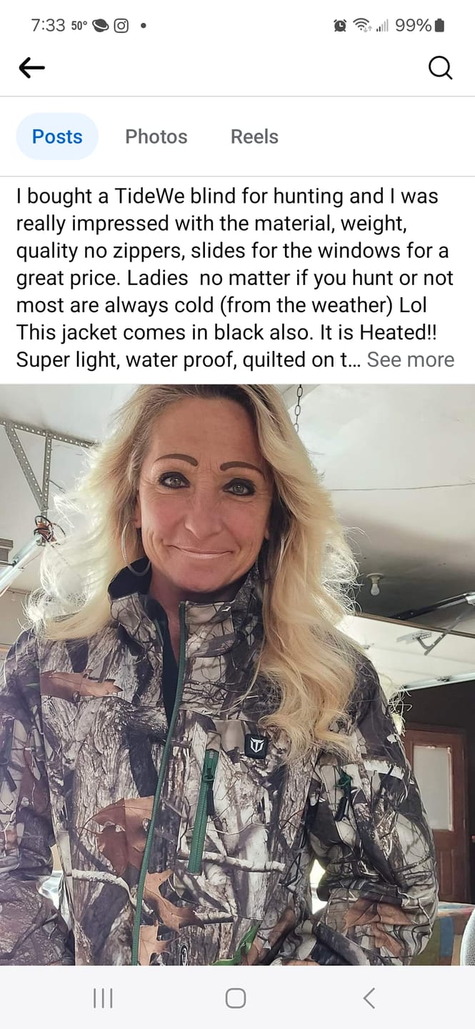 Customer photo review of TideWe Heated Jacket for Women with Battery Pack and Detachable Hood Coat