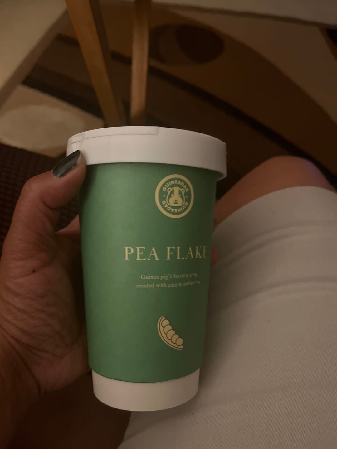 Customer photo review of Pea Flakes Treat Cup