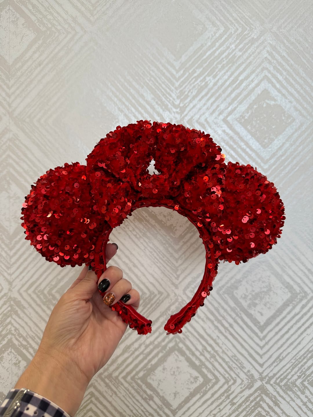 Customer photo review of Red Sequin on Velvet