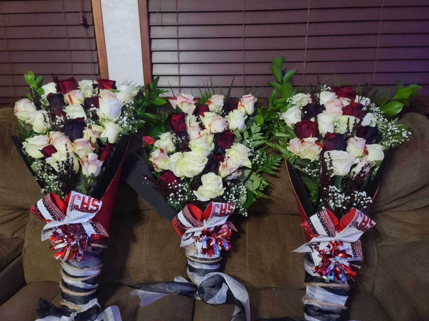 Customer photo review of Black and Red Tinted Roses