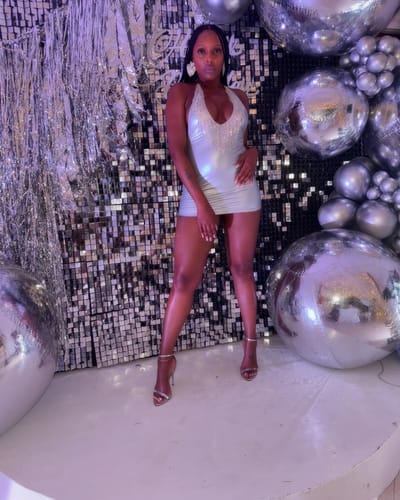 Customer photo review of Symphony Halterneck Tassel Dress