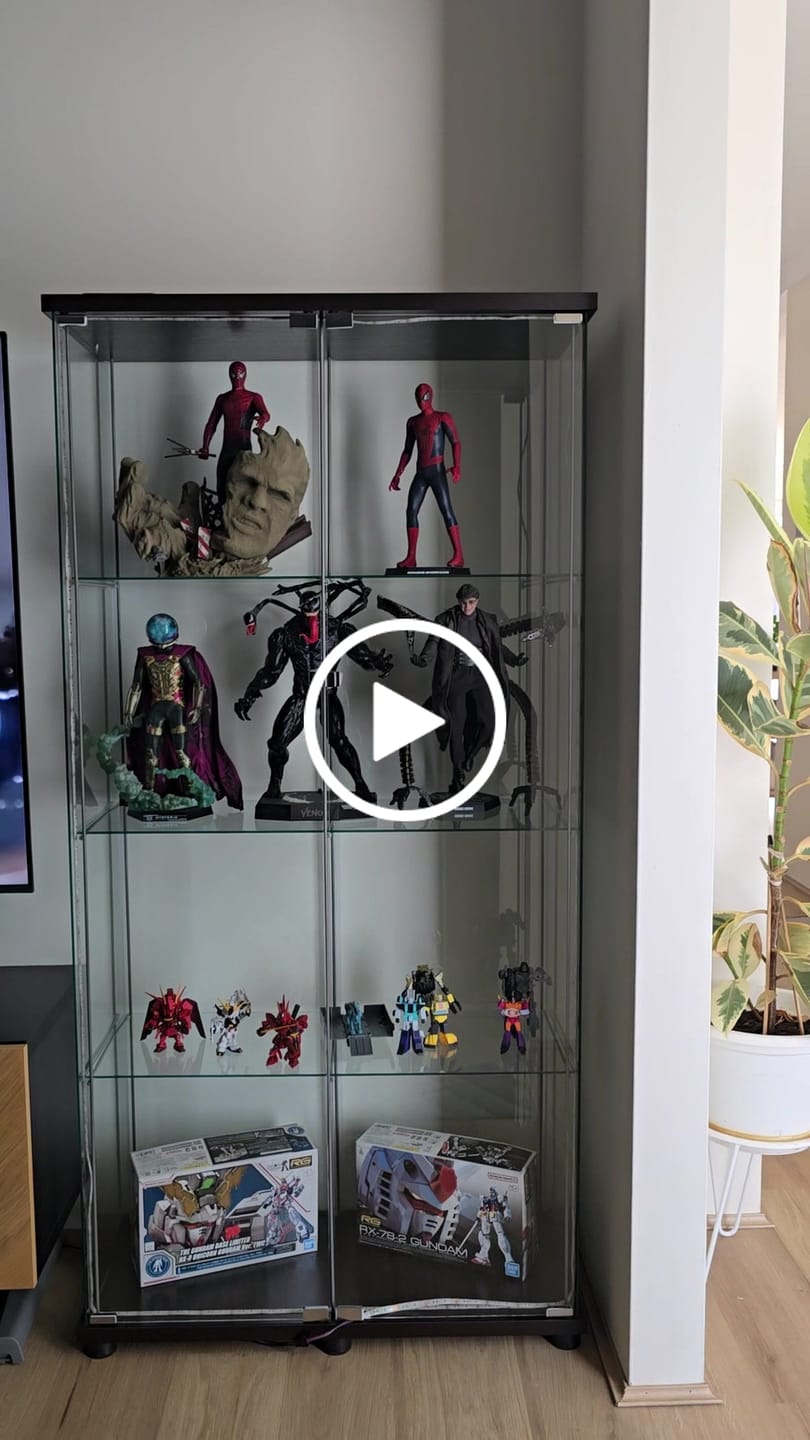 Customer video review of Stacked 2 Doors Glass Display Cabinet Collections Storage - Black