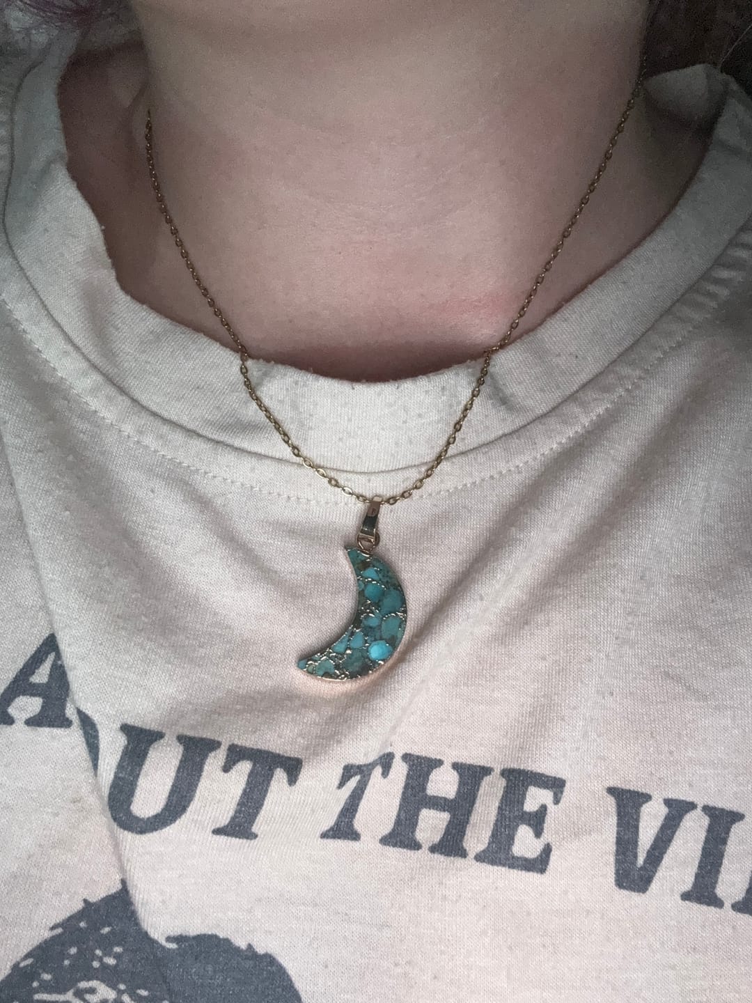 Customer photo review of Rhythm Of Time Turquoises Moon Necklace