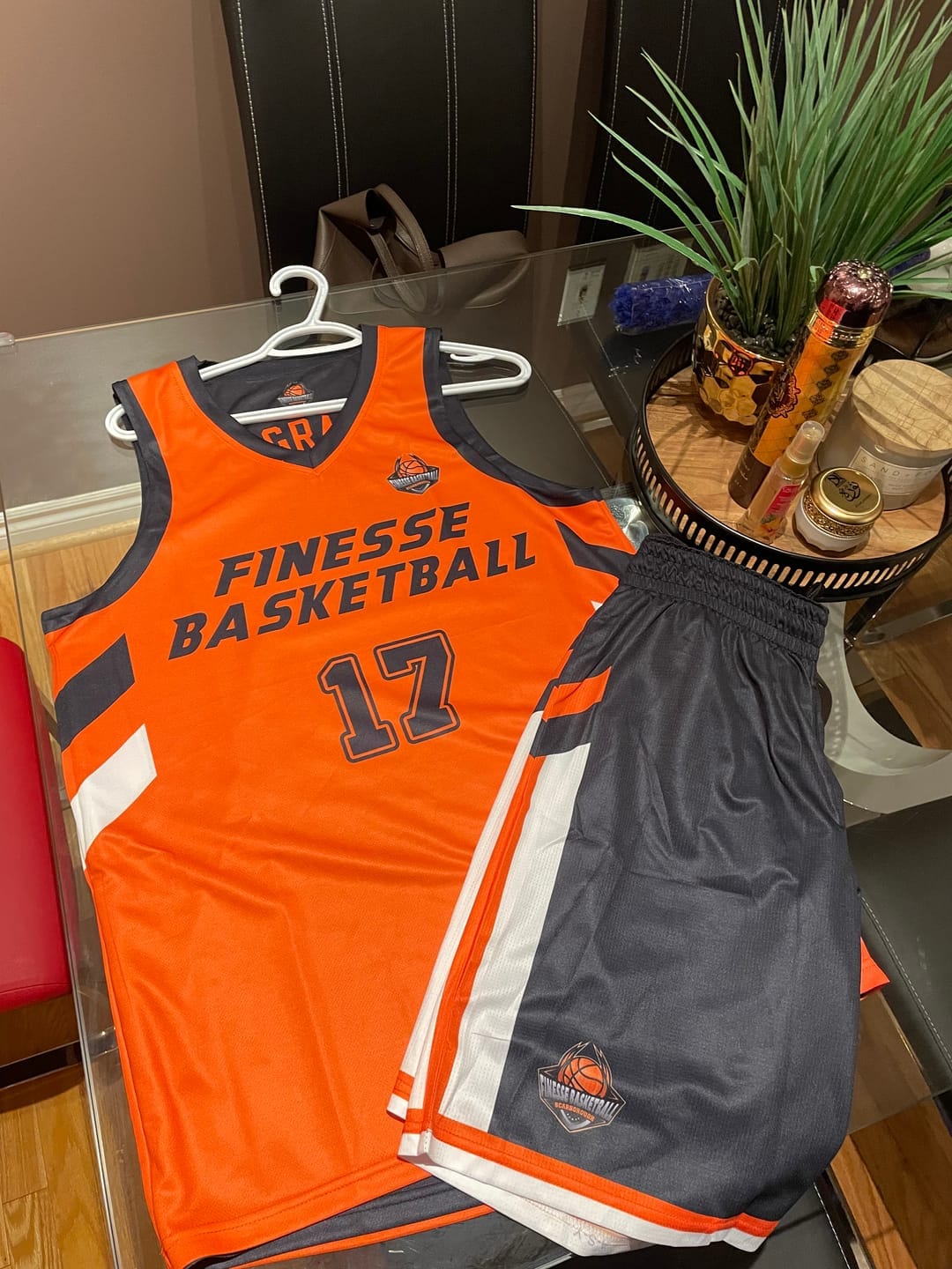 Customer photo review of Custom Black White Double Side Sets Men Basketball Jersey