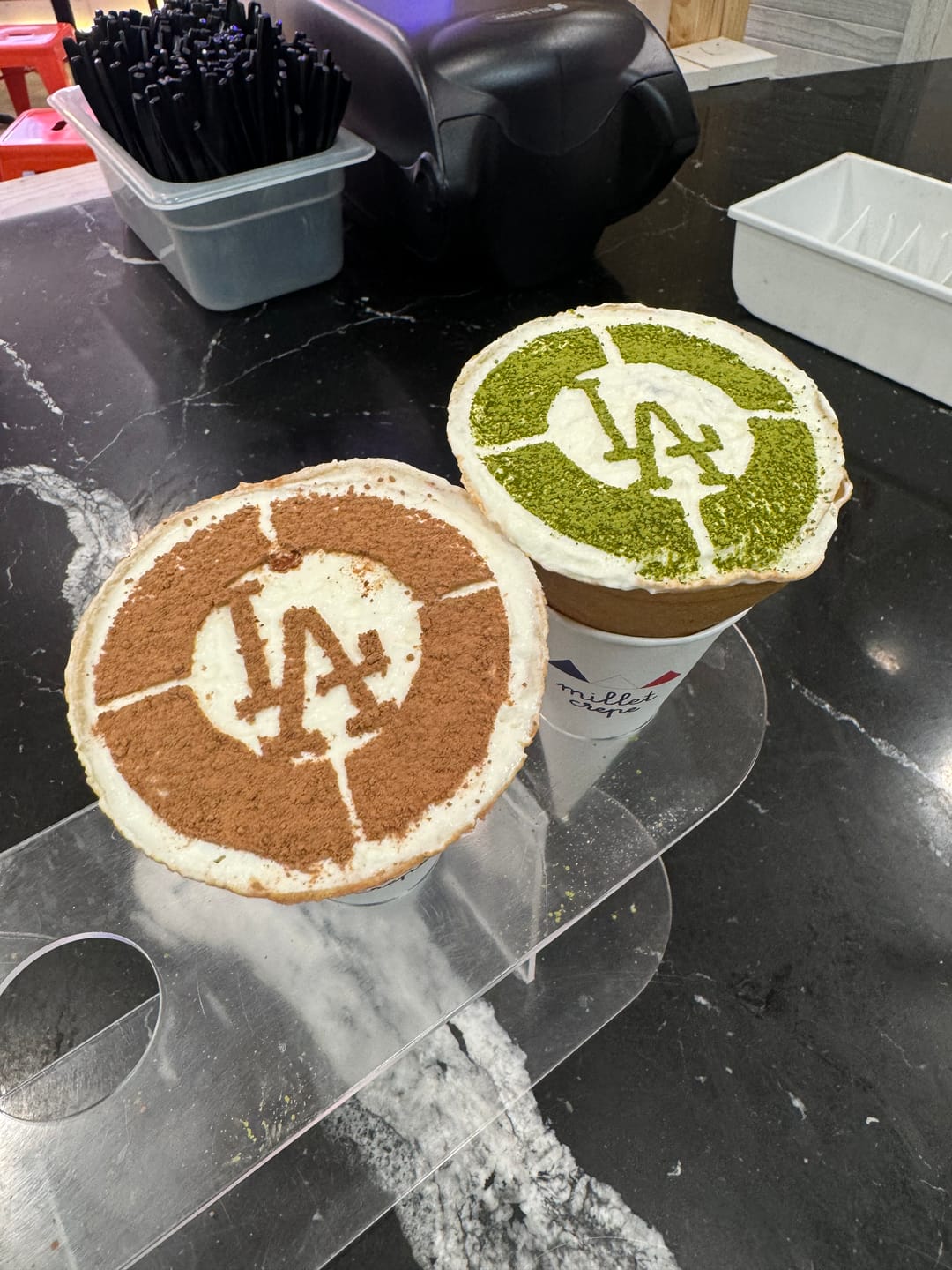Customer photo review of Personalised Laser Cut Acrylic Baking/ Beverage / Coffee Stencil