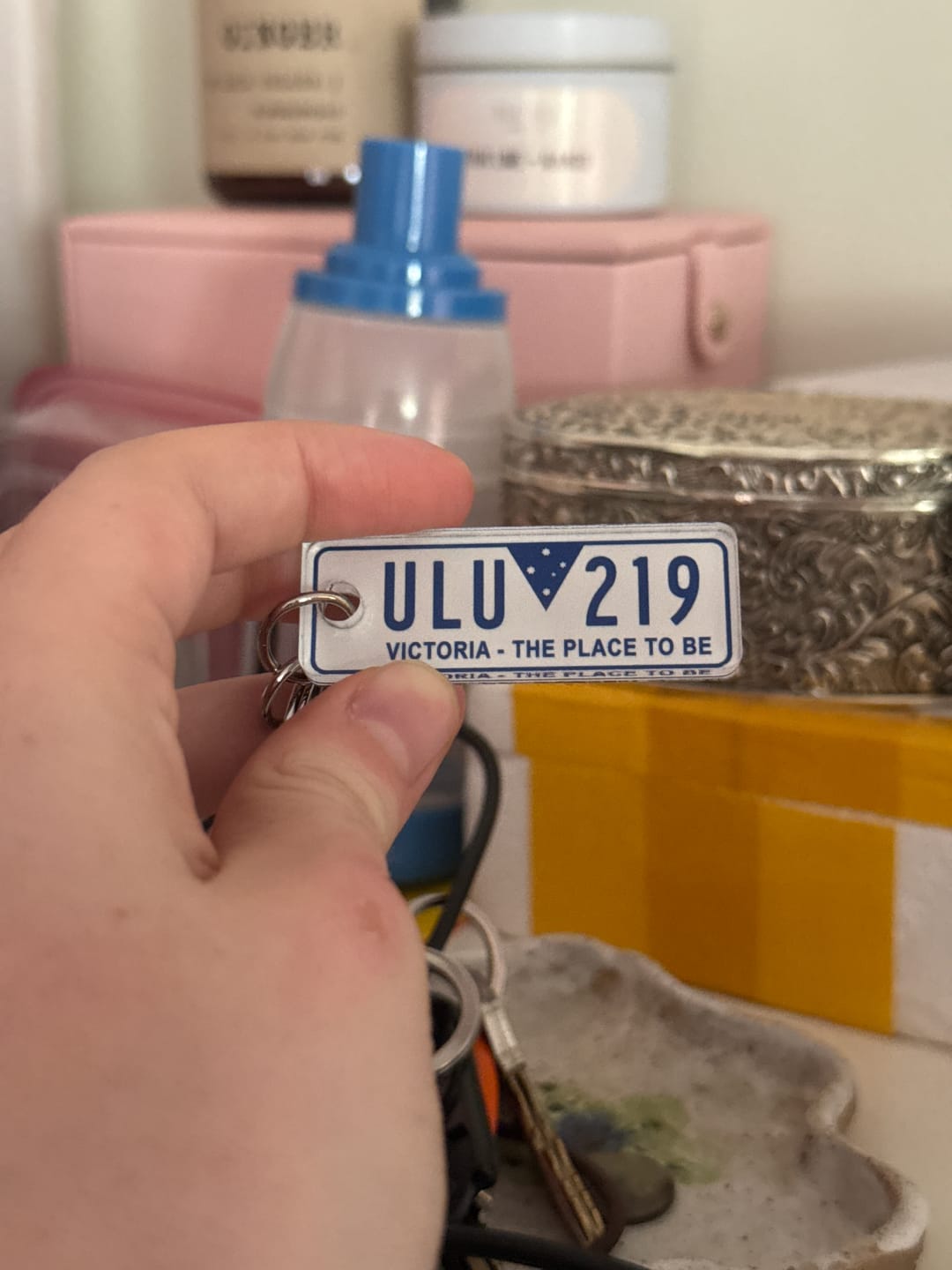 Customer photo review of VIC General Issue Licence Plate Custom Keychain