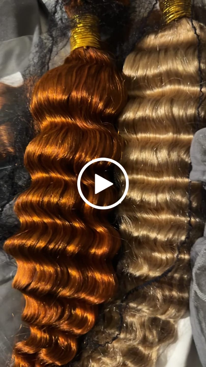 Customer video review of #27 Honey Blonde Deep Wave Bulk Hair Extensions for Braiding